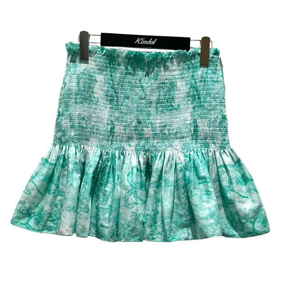 クリスチャンディオール Christian Dior 【Aquamarina Sauvage Skirt】 フリルスカート 441J99A3877 ホ