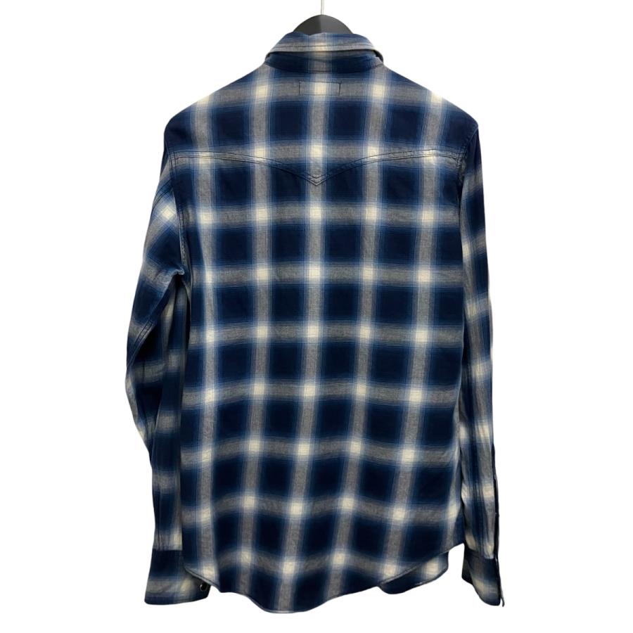 saint lauren オンブレ フランネルシャツ size S Iライン サンローランパリ Saint Laurent Paris オンブレチェックウエスタン