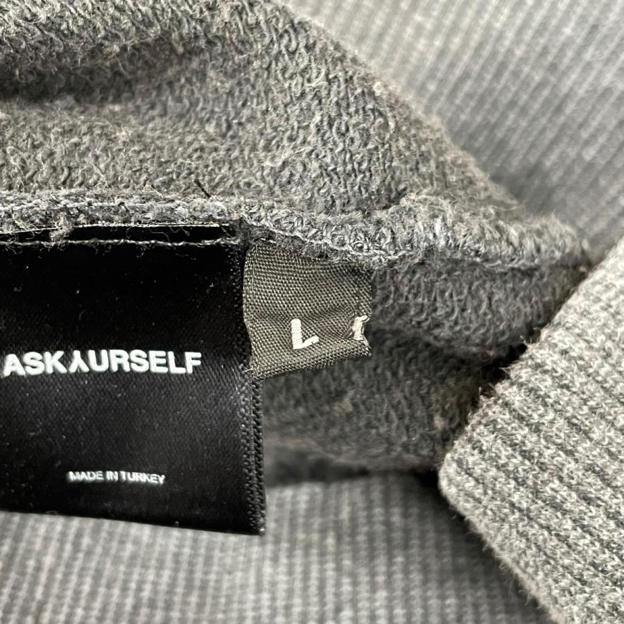 アスクユアセルフ ASKYURSELF ビンテージ加工スウェット チャコールグレー サイズ：L_4