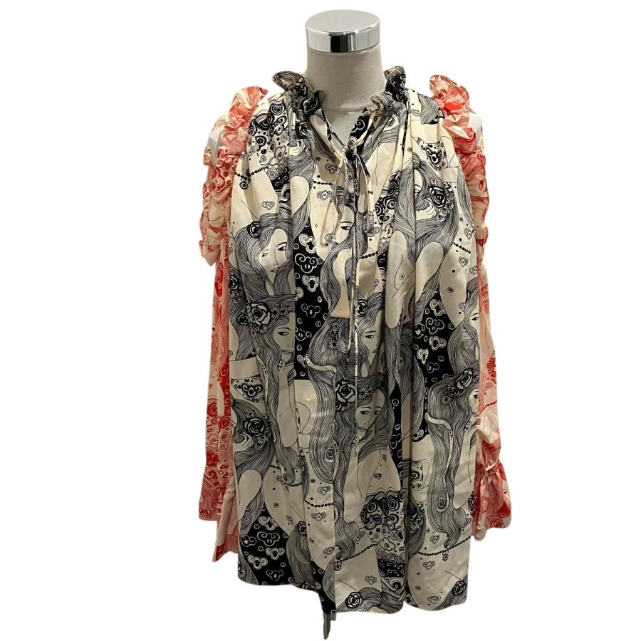 Alexander McQueen（アレキサンダーマックイーン） 総柄シルクブラウス 