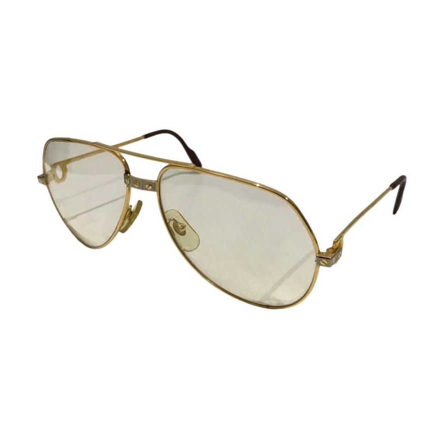 Cartier ビンテージ　18金メッキ　ゴールドラウンドサングラス Cartier ビンテージ 18金メッキ ゴールドラウンドサングラス