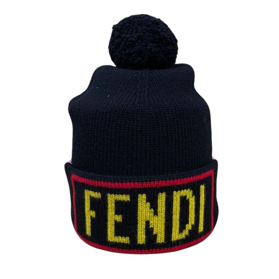 FENDI（フェンディ） バイカラーニットキャップ FXQ056 A0AB ブラック