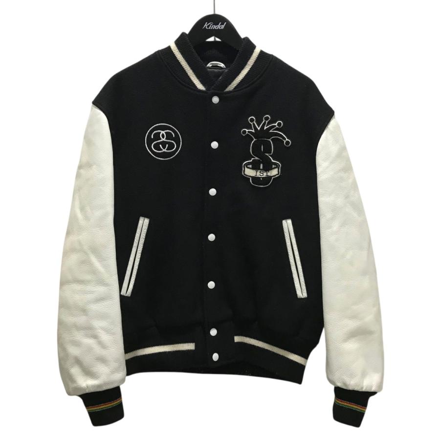 Stussy スタジャン Mサイズ STUSSY（ステューシー） スタジャン ブラック×ホワイト サイズ：M