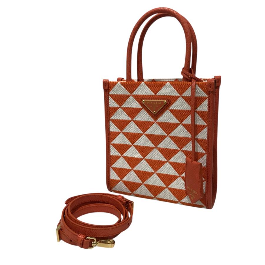 PRADA レザートート　2WAY オレンジ PRADA プラダ ガレリア サフィアーノレザー ハンドバッグ 2way