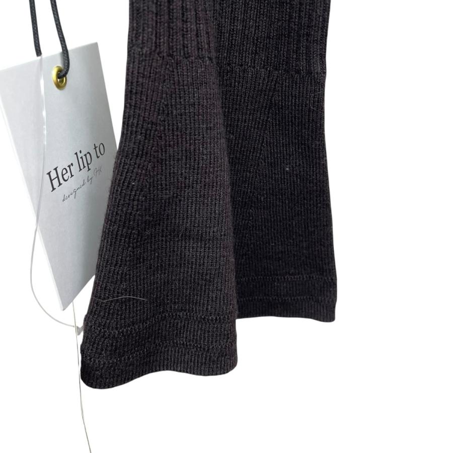 Her lip to ボリュームスリーブリブニットトップス Her lip to ニット セーター Volume Sleeve Rib Knit Top レディース