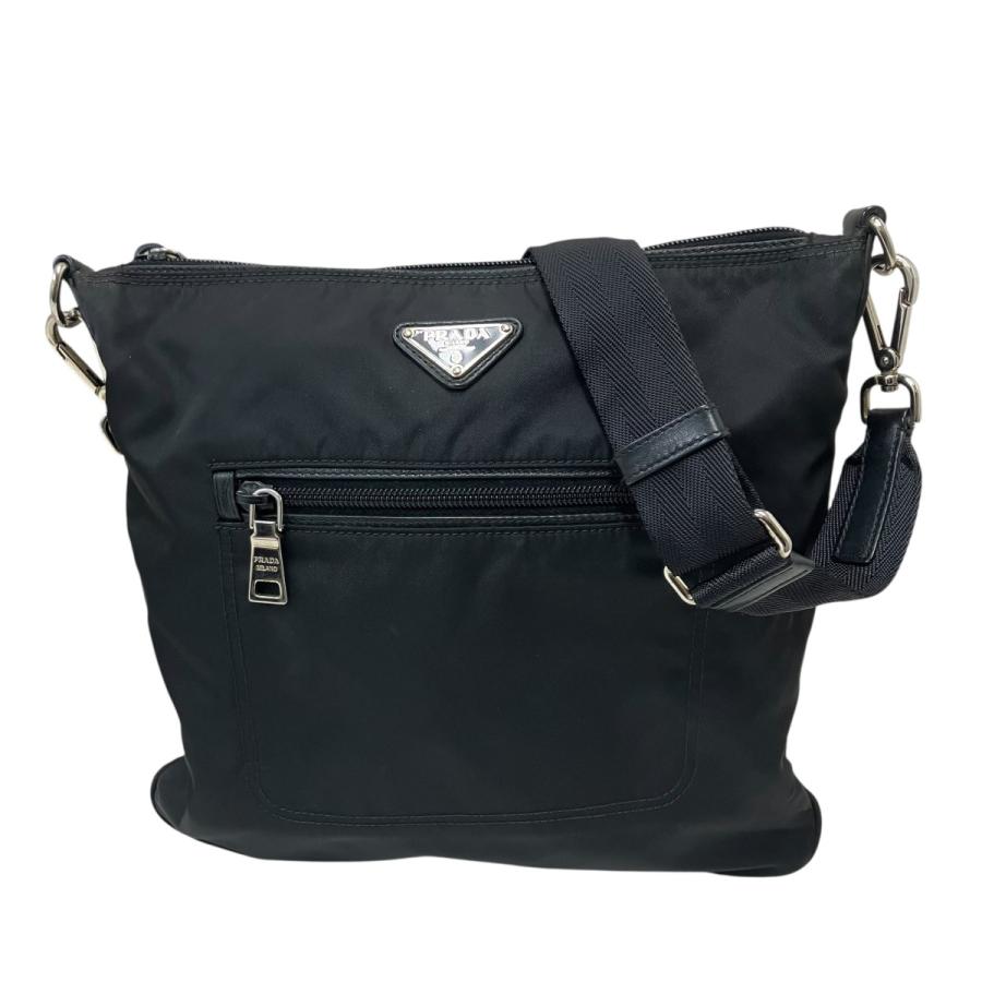 PRADA ブラック ナイロン ショルダーバッグ PRADA（プラダ） ナイロンショルダーバッグ ブラック : カインドオル