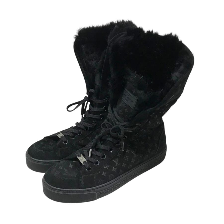 専用★Louis Vuitton ルイヴィトン　ブーツ　ブラックスニーカー LOUIS VUITTON（ルイ・ヴィトン） ファーハイカットロゴスニーカー