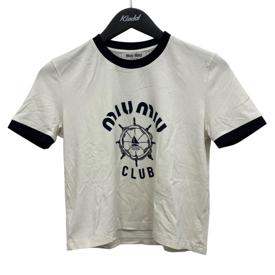 【最終値下げ】miumiu Tシャツ miu miu（ミュウミュウ） 【値下げ】MIU MIU プリントTシャツ ホワイト