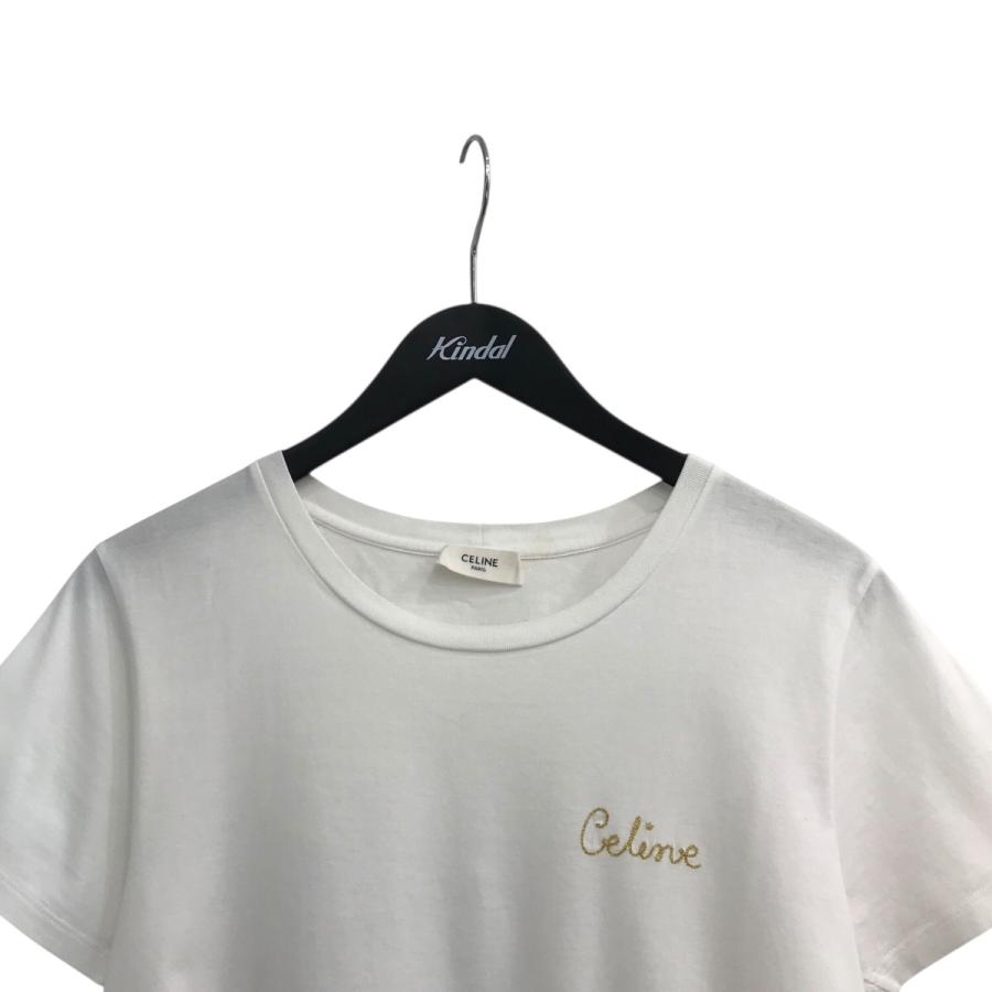 CELINE（セリーヌ） ロゴエンブロイダリーTシャツ 2X351501F ホワイト