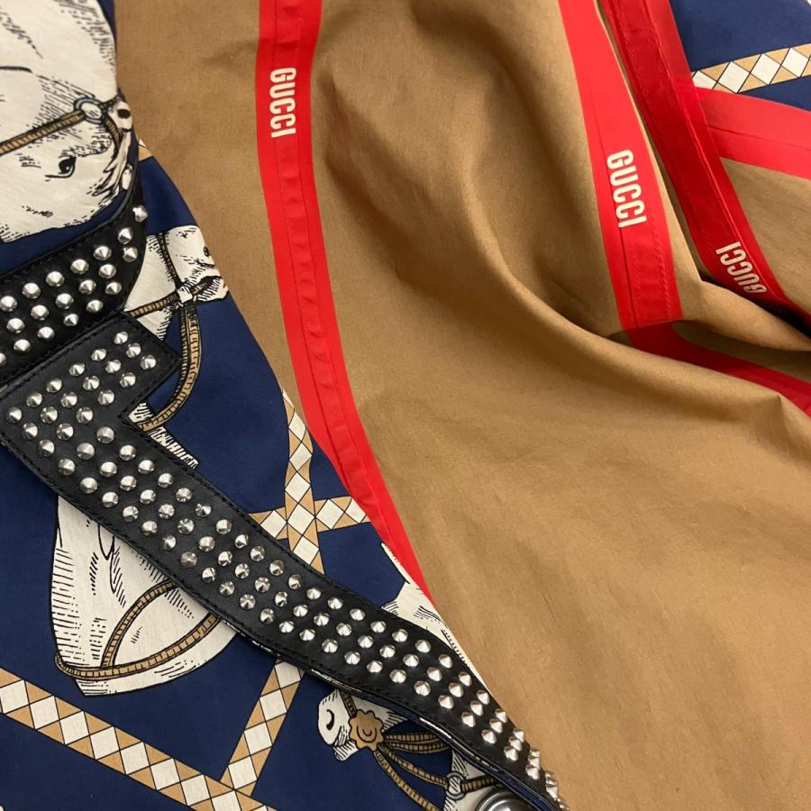 グッチ GUCCI スタッズステンカラーコート 716220 Z8A6L ブルー サイズ：48の画像