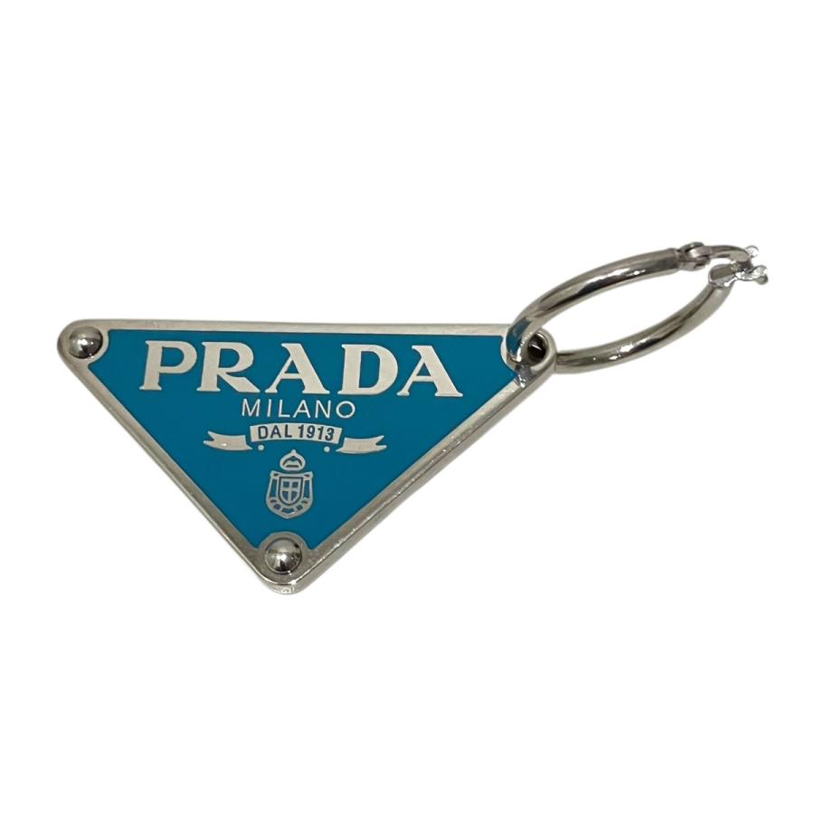 PRADA（プラダ） トライアングルロゴピアス ターコイズブルー