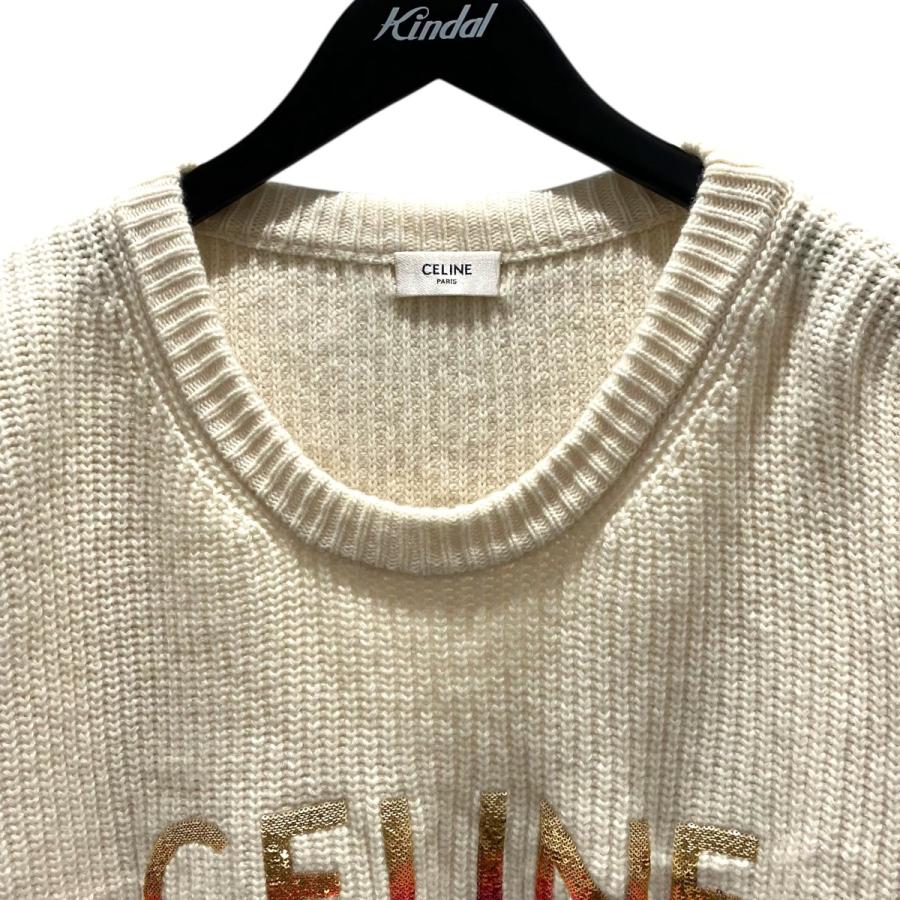 セリーヌ CELINE ロゴスパンコールニット 2A09X66Q ベージュ サイズ：Lの画像