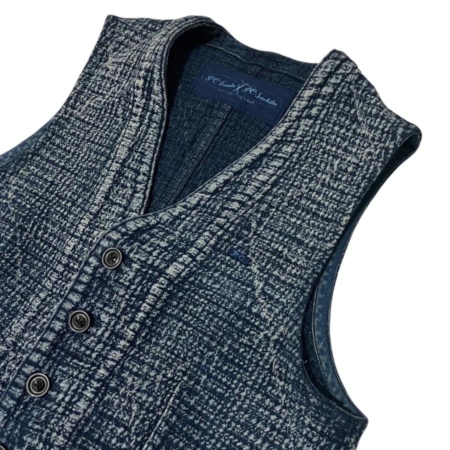 PORTER CLASSIC（ポータークラシック） 刺し子ベスト ネイビー サイズ