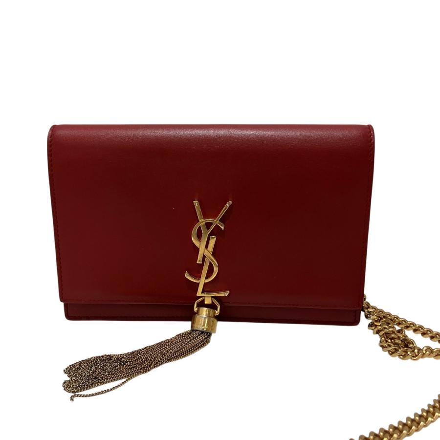 サンローランパリ クラシックケイト クロコ チェーンショルダーバッグ レッド サンローランパリ Saint Laurent Paris ケイト チェーンショルダー
