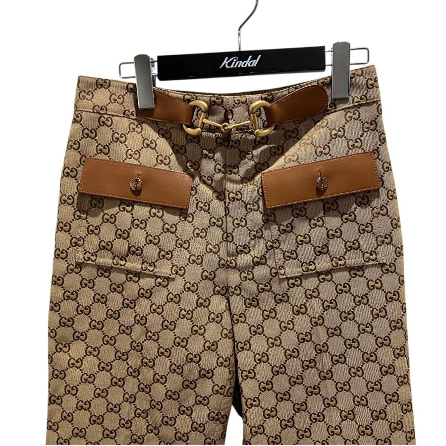 グッチ GUCCI ホースビットベルトパンツ 681507 GG ベージュ サイズ：40_2