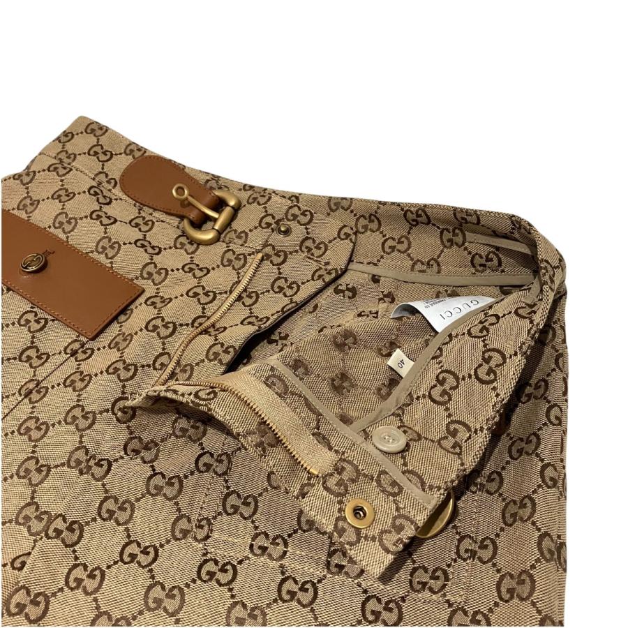 グッチ GUCCI ホースビットベルトパンツ 681507 GG ベージュ サイズ：40_4
