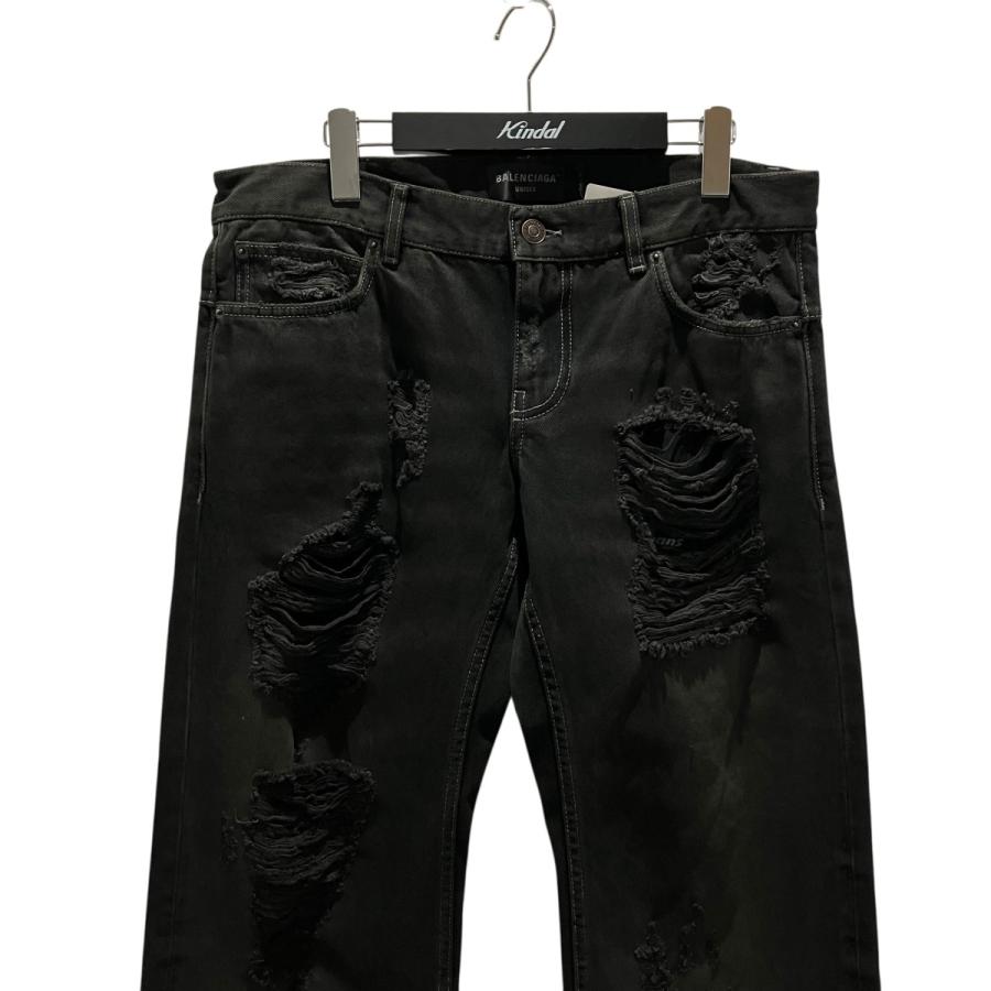 h*o様 BALENCIAGA バレンシアガ ブラック デニムパンツダメージ加工 BALENCIAGA（バレンシアガ） ダメージデニムパンツ 833430 ブラック