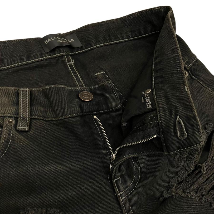バレンシアガ BALENCIAGA ダメージデニムパンツ 833430 ブラック サイズ：S_4
