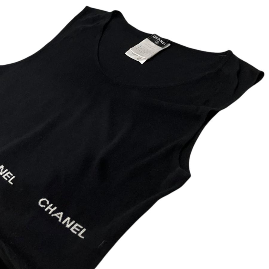 シャネルノースリーブ CHANEL（シャネル） ノースリーブロゴニット P23132V01543 ブラック