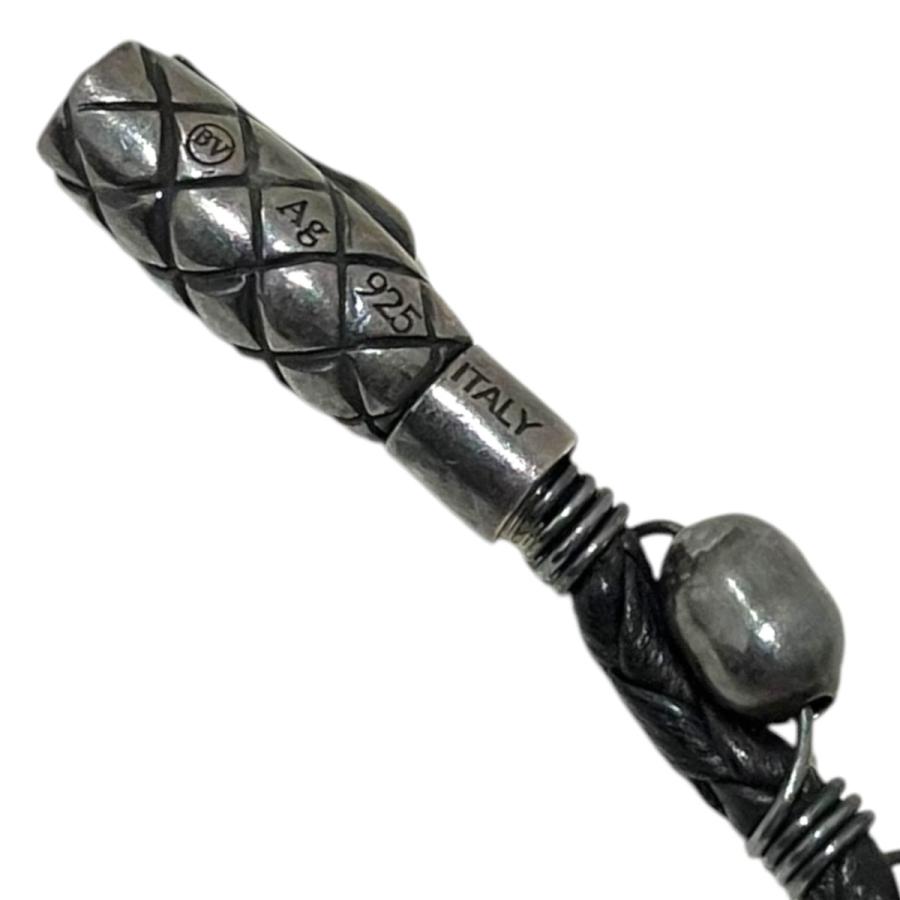 Bottega Veneta ブレスレット シルバー ブラック BOTTEGA VENETA（ボッテガ・ヴェネタ） シルバーブレスレット ブラック