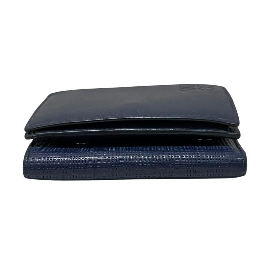 LOEWE（ロエベ） 【LINEN TRIFOLD WALLET】 3つ折り財布 ネイビー