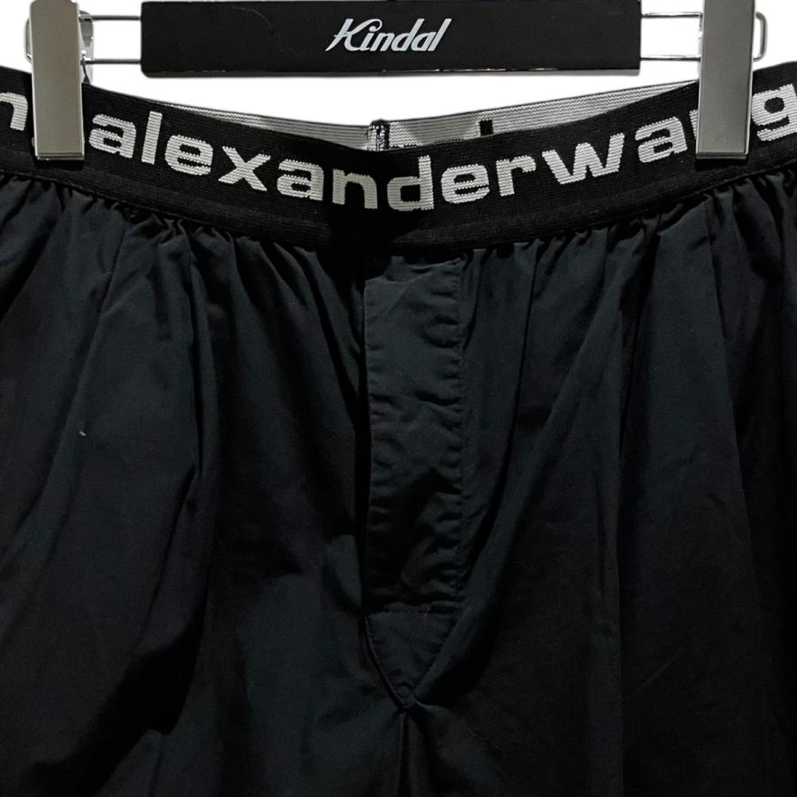 アレキサンダーワン alexander wang レザーパンツ　ロゴウエスト alexanderwang（アレキサンダー・ワン） ウエストロゴパンツ ブラック