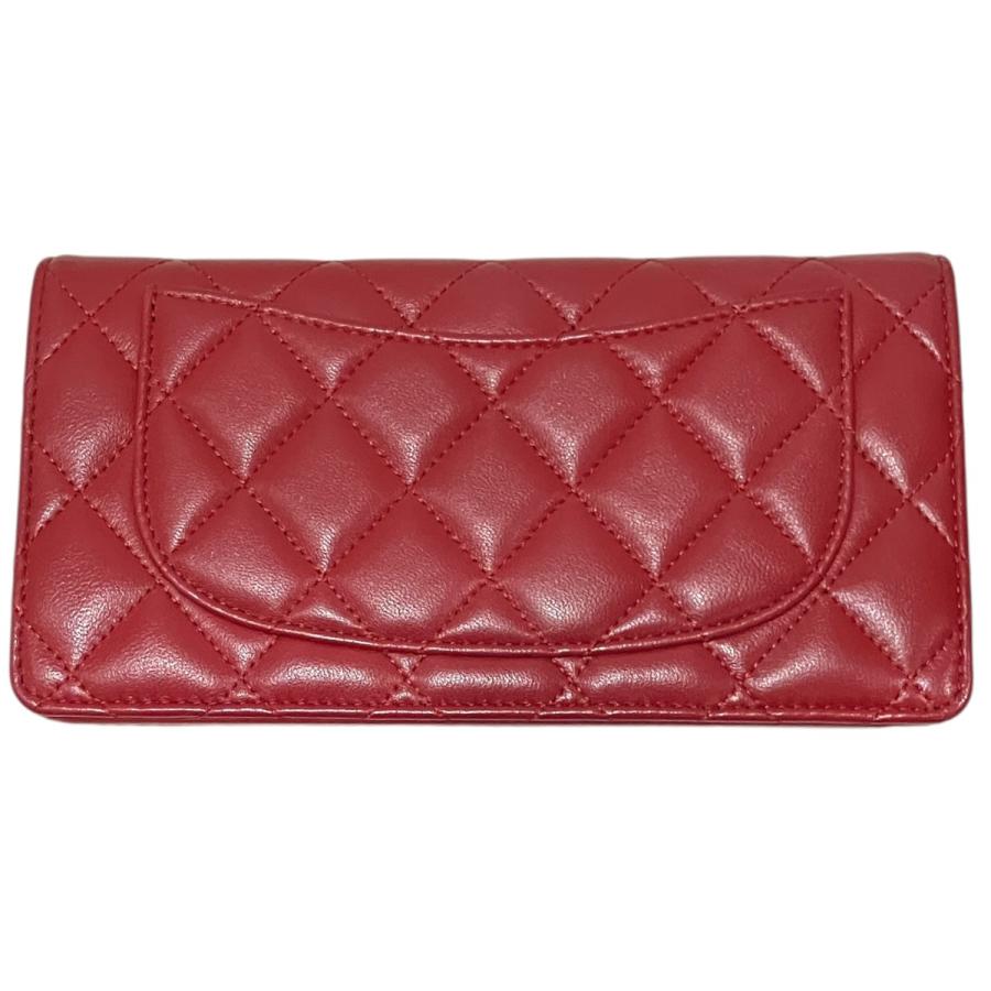 CHANEL（シャネル） 【マトラッセ】 2つ折り財布 レッド