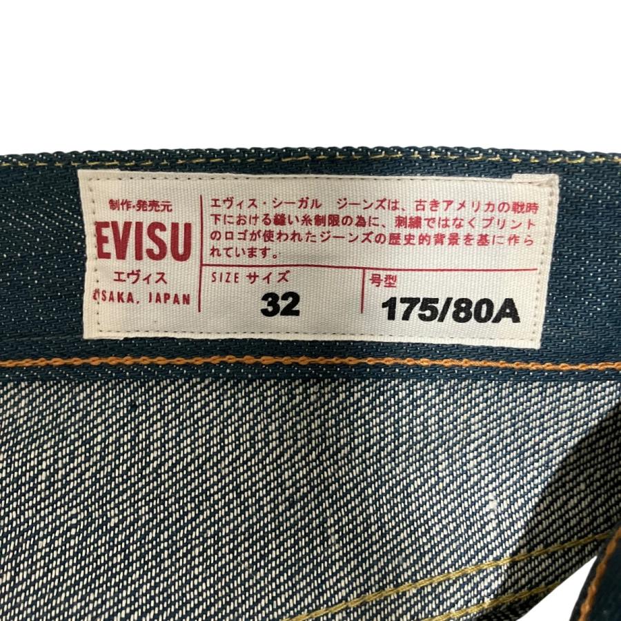 エヴィス EVISU 刺繍かもめ デニムパンツ インディゴ サイズ：32