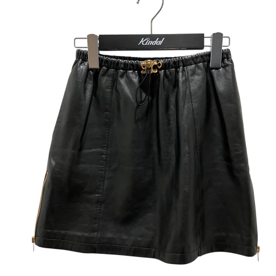CELINE（セリーヌ） レザースカート 2H343151T ブラック サイズ：34
