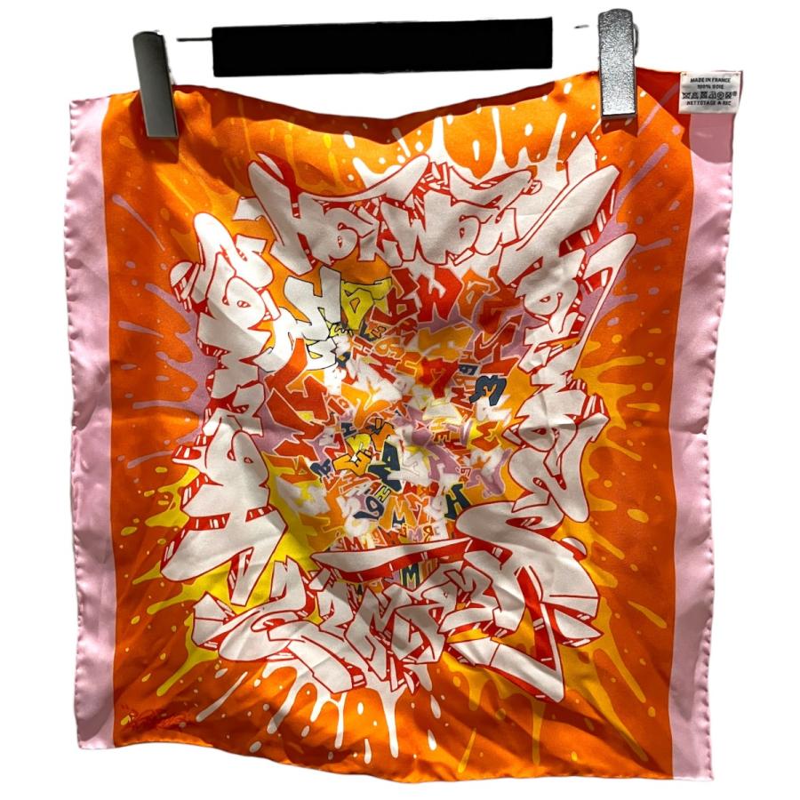 Hermes シルクスカーフ オレンジ花柄 HERMES（エルメス） 【KONGO】 シルクスカーフ オレンジ