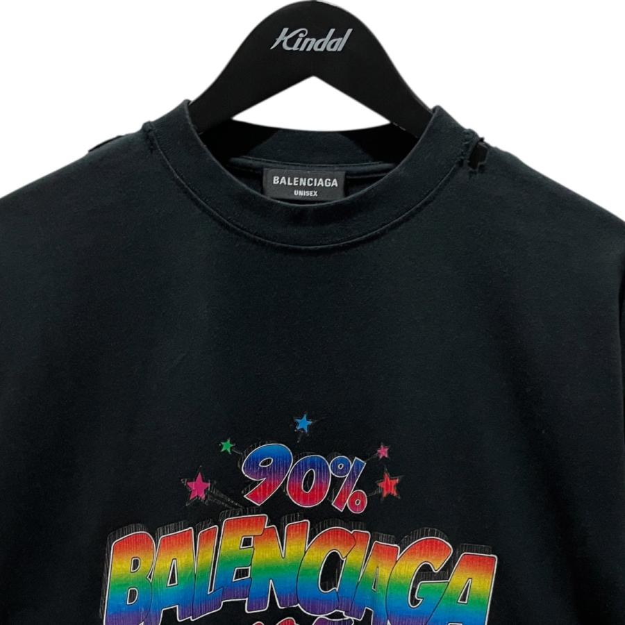 BALENCIAGA（バレンシアガ） ダメージ加工Tシャツ 641675 ブラック