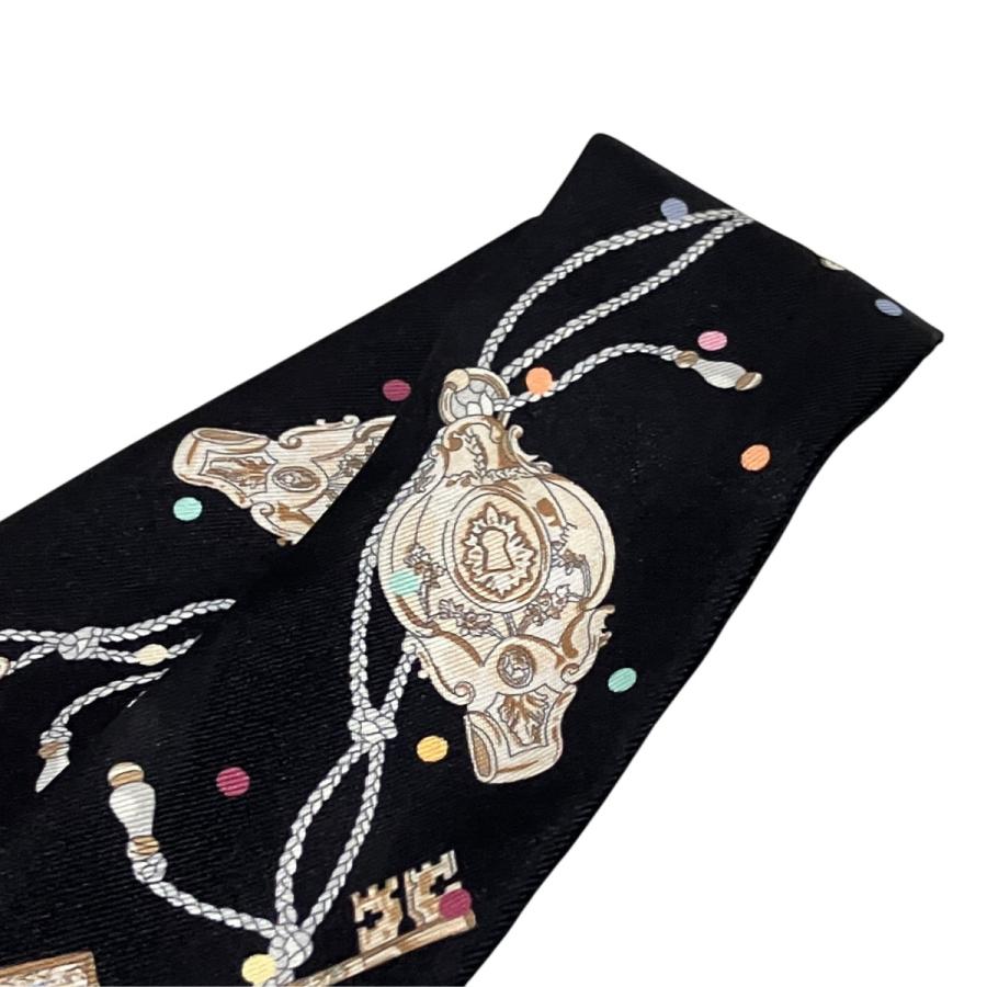 HERMES（エルメス） シルクスカーフ ES CLES A POIS ブラック