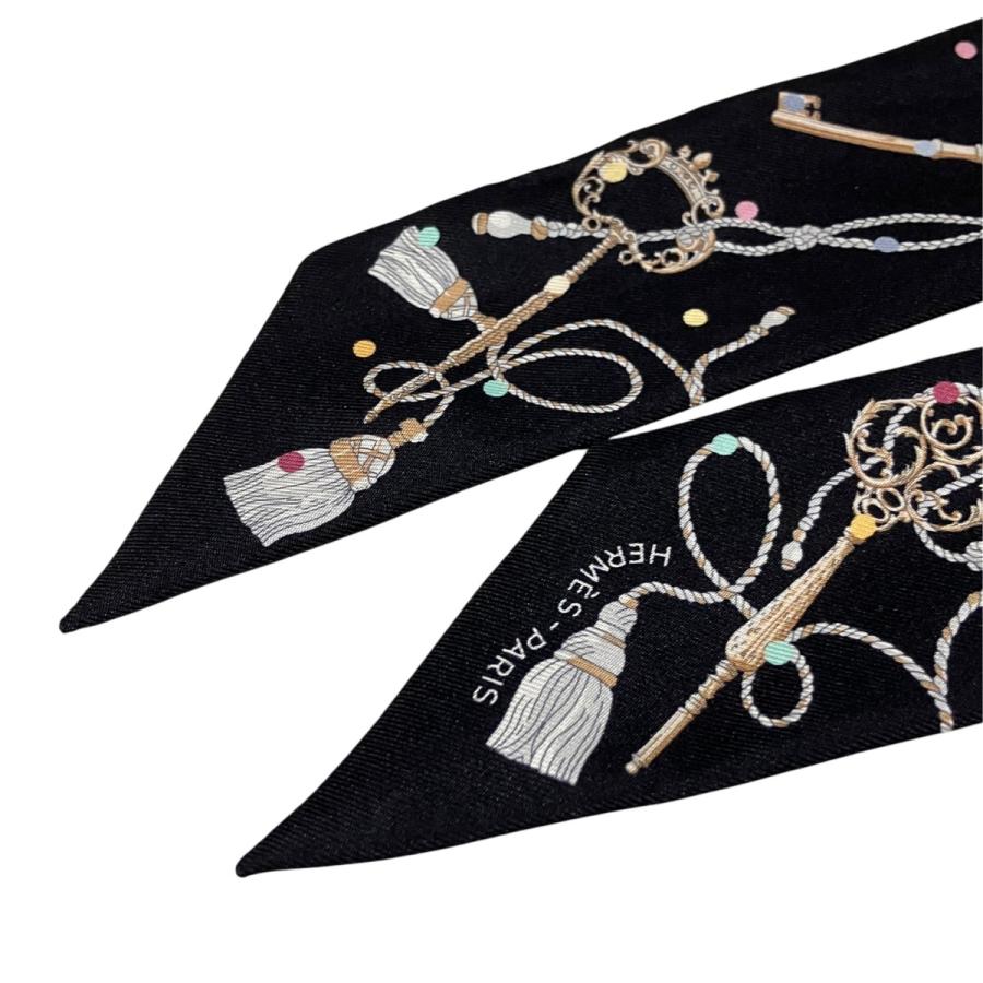 HERMES（エルメス） シルクスカーフ ES CLES A POIS ブラック