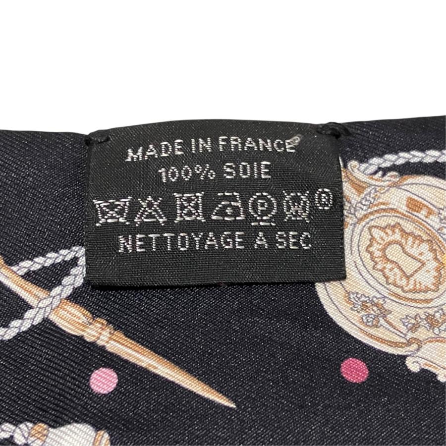 HERMES（エルメス） シルクスカーフ ES CLES A POIS ブラック