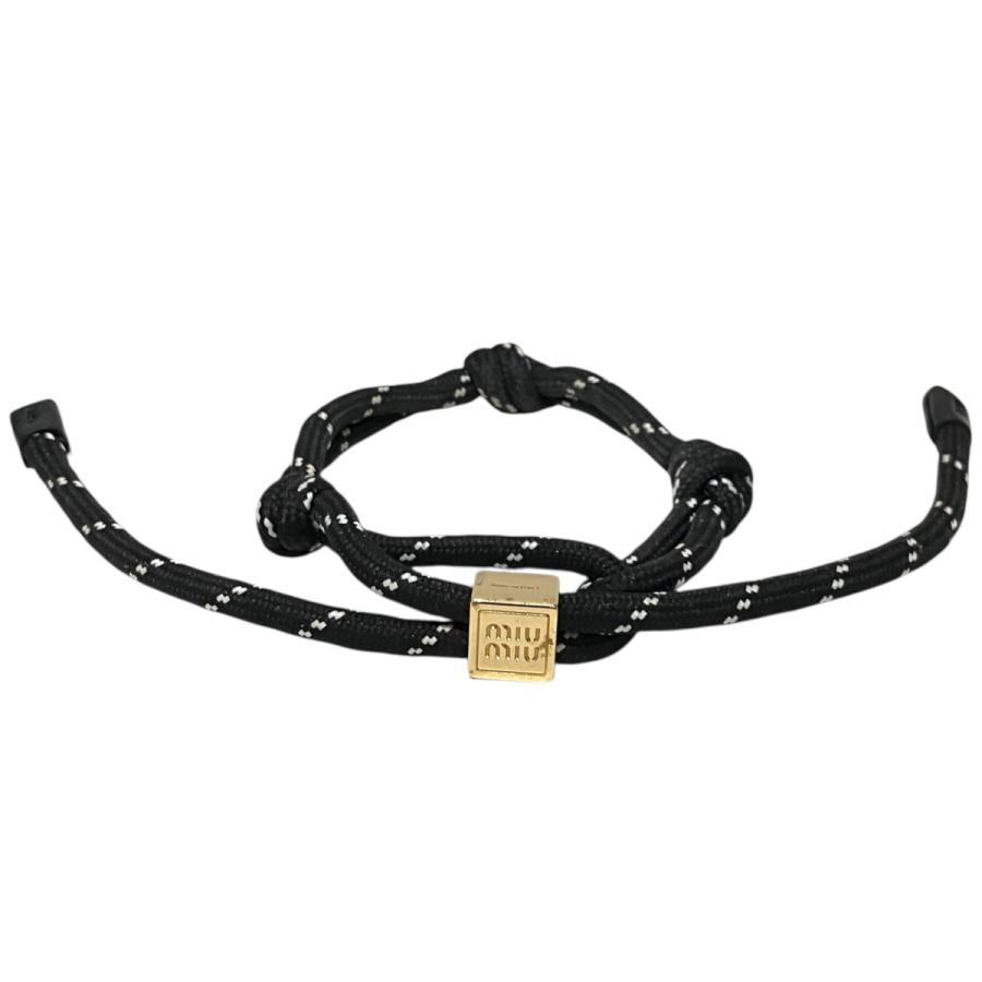 MIU MIU ミュウミュウ コードブレスレット　ブラック miu miu（ミュウミュウ） コードブレスレット ブラック : カインドオル