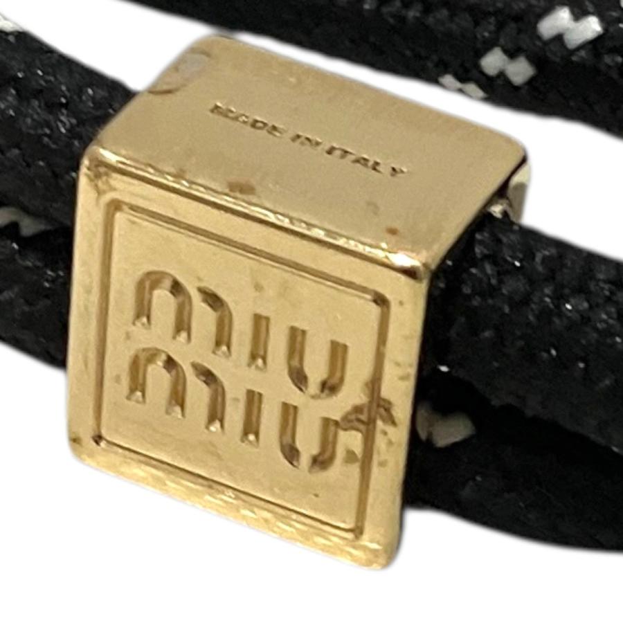 MIU MIU ミュウミュウ コードブレスレット　ブラック miu miu（ミュウミュウ） コードブレスレット ブラック : カインドオル