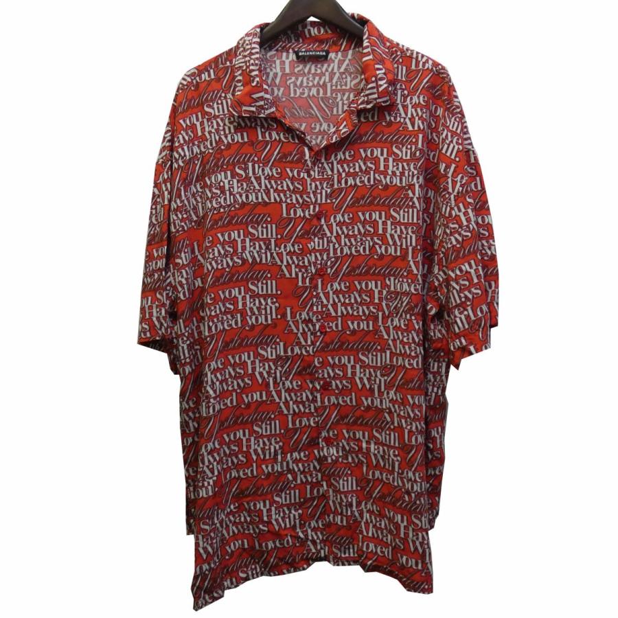 12月10日値下 Balenciaga 19ss ラブショートスリーブシャツ レッド サイズ 38 新宿店annex Www Arilab Com Tr Index Php