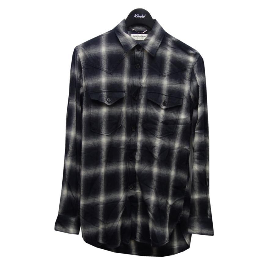 メーカー包装済 Saint Laurent Paris オンブレチェックシャツ ブラック ホワイト サイズ Xs 新宿店annex 訳ありセール格安 Klientsoft Com