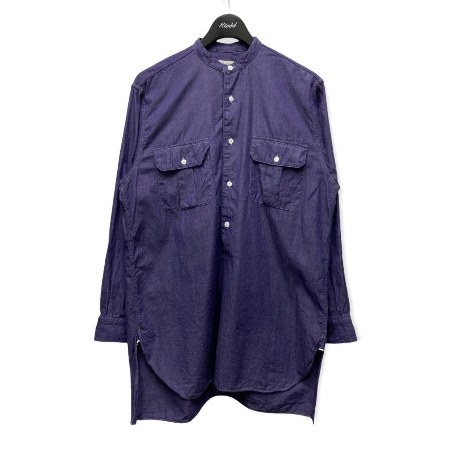 【極美品】コモリ COMOLI プルオーバーカーゴシャツ ダークパープル 1 コモリ COMOLI プルオーバーカーゴシャツ ダークパープル 18AW 1