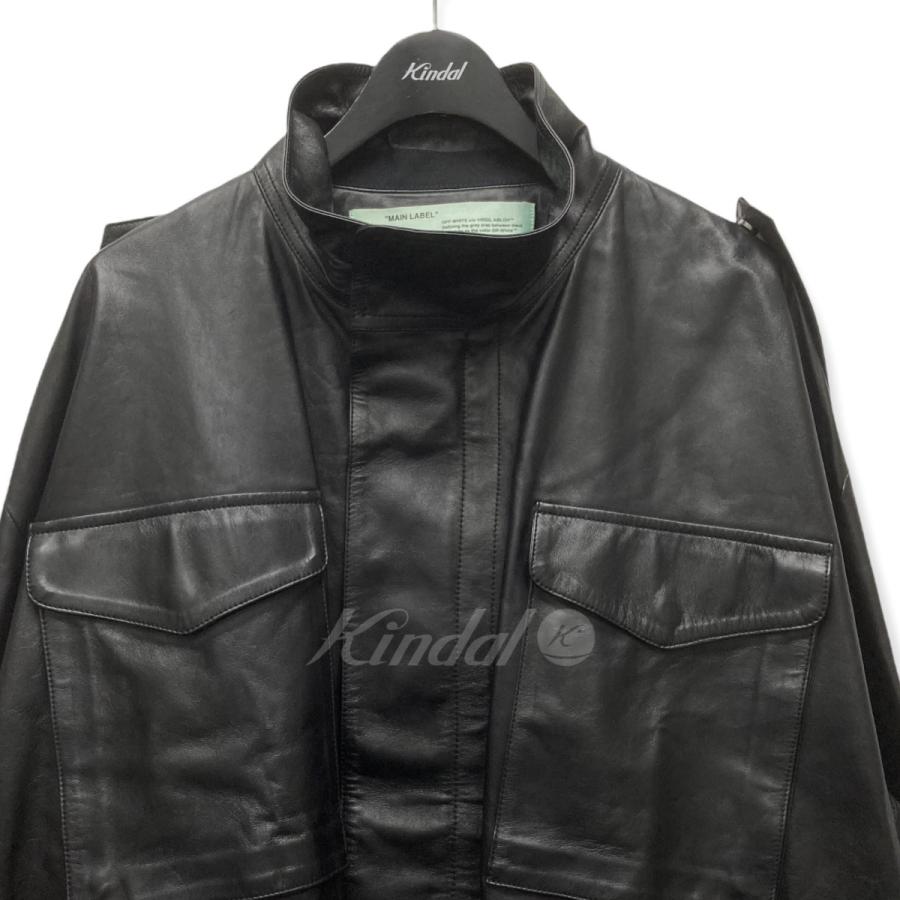 offwhiteアロー入りレザージャケット