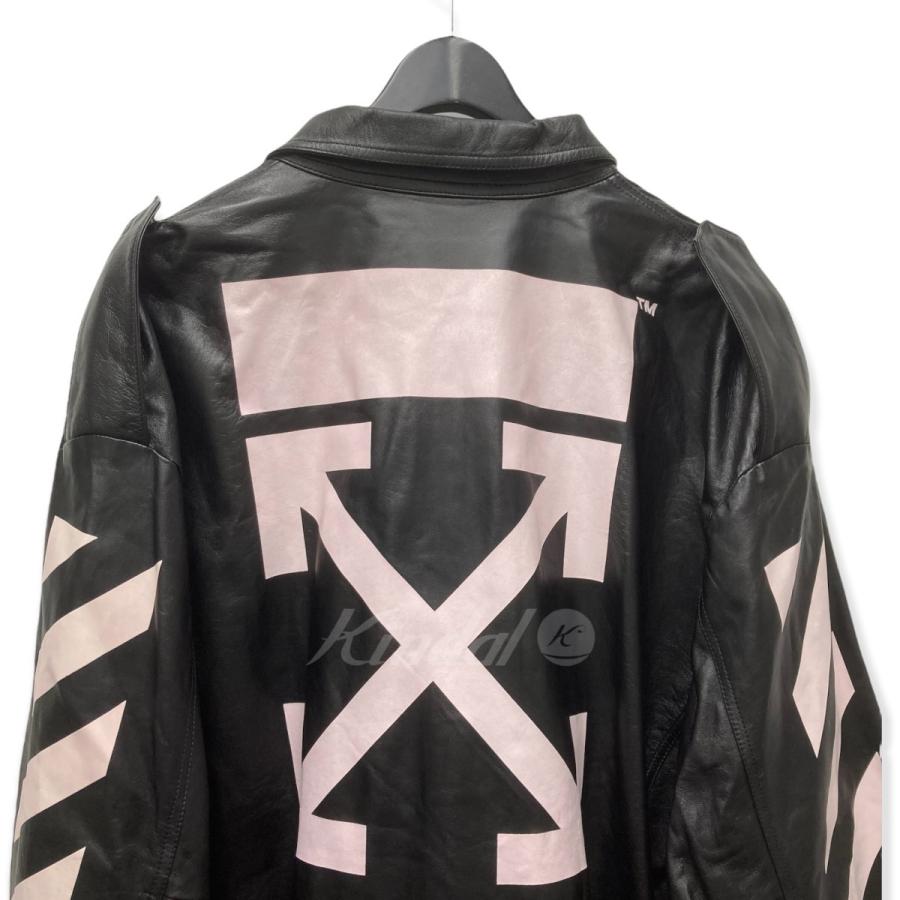 offwhiteアロー入りレザージャケット
