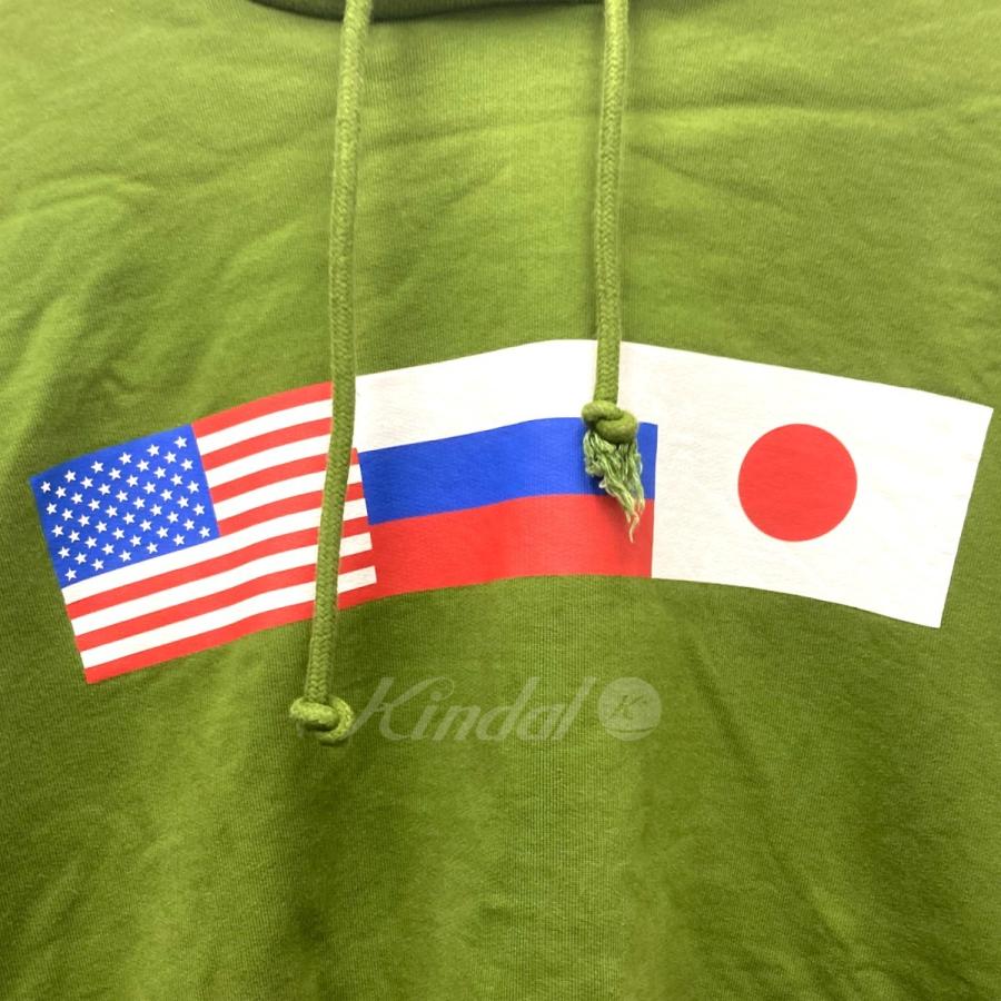 Gosha Rubchinskiy 18AW 「Double Sleeve Hoodie」 国旗ロゴパーカー  