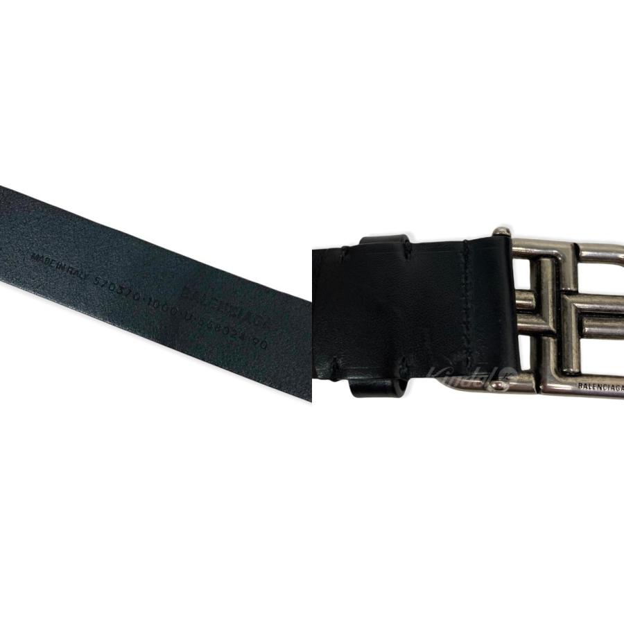 BALENCIAGA BBロゴバックル レザーベルト ブラック サイズ75 関税込】BALENCIAGA バレンシアガ◇BBバックル レザー ベルト
