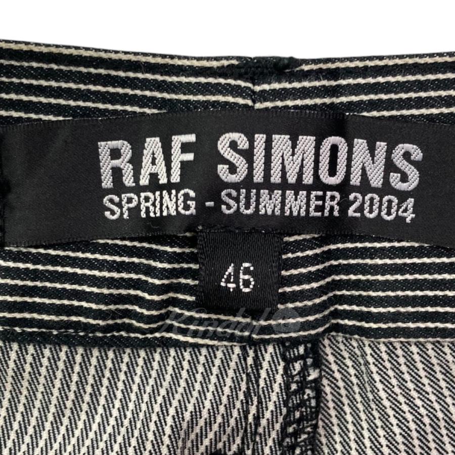 RAF SIMONS 04SS 宗教期 ストライプフレアパンツ ブラック×ホワイト 