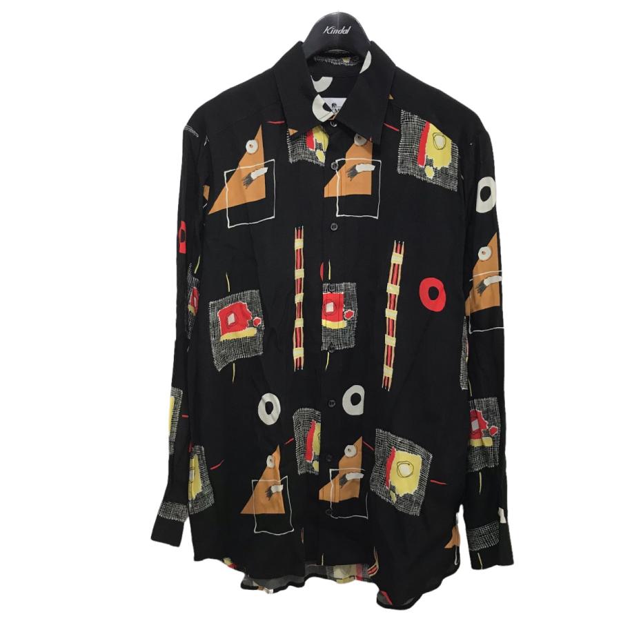 値下げ】WAXMAN BROTHERS 総柄シャツ ブラック サイズ：S (EC