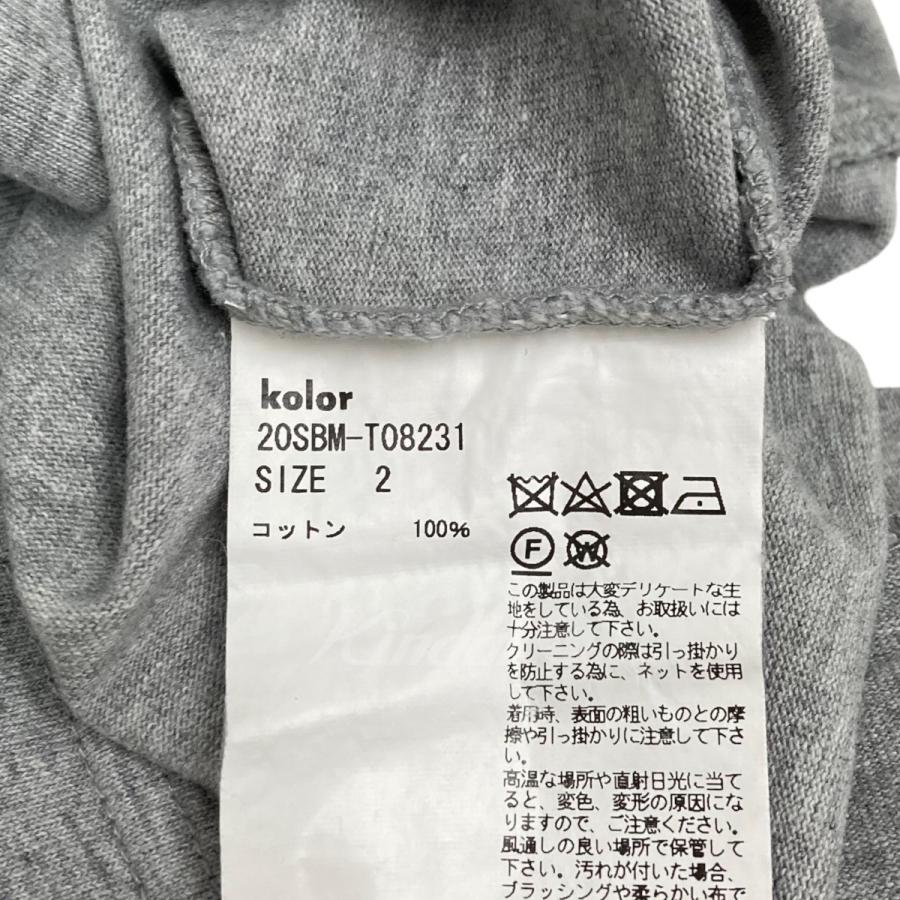 kolor BEACON 20SS スプライスドニット切替Tシャツ グレー サイズ：2