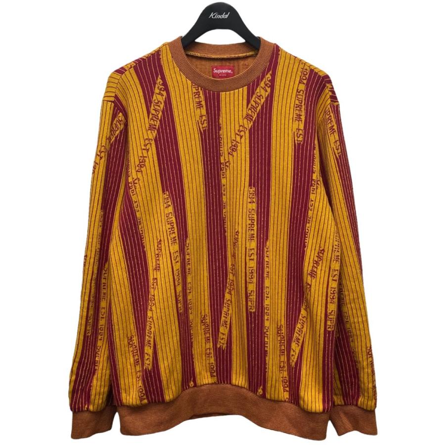 Supreme 【値下げ】SUPREME 20AW「Textured Stripe Crewneck」総柄 