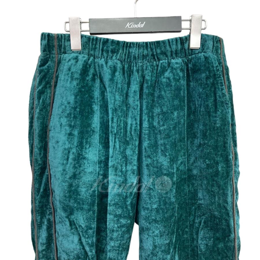 【値下げ】UNUSED 21AW「Velour Pants」ベロアパンツ グリーン サイズ：3 (EC)