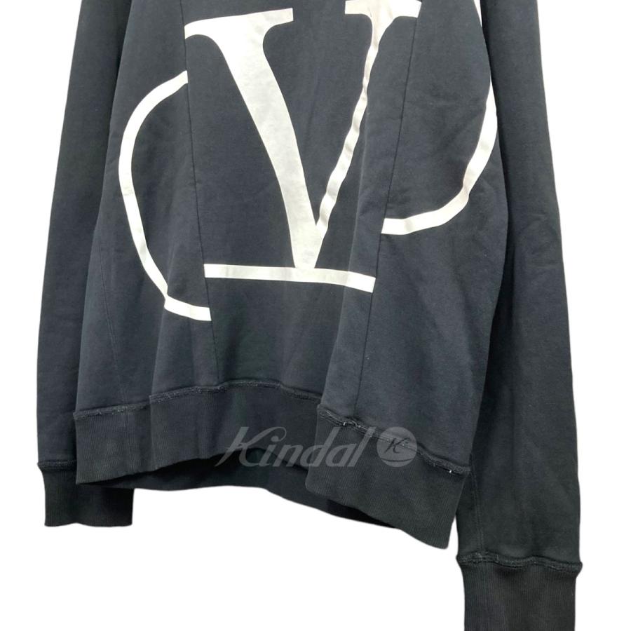 VALENTINO 【値下げ】VALENTINO アシンメトリーロゴパーカー ブラック 