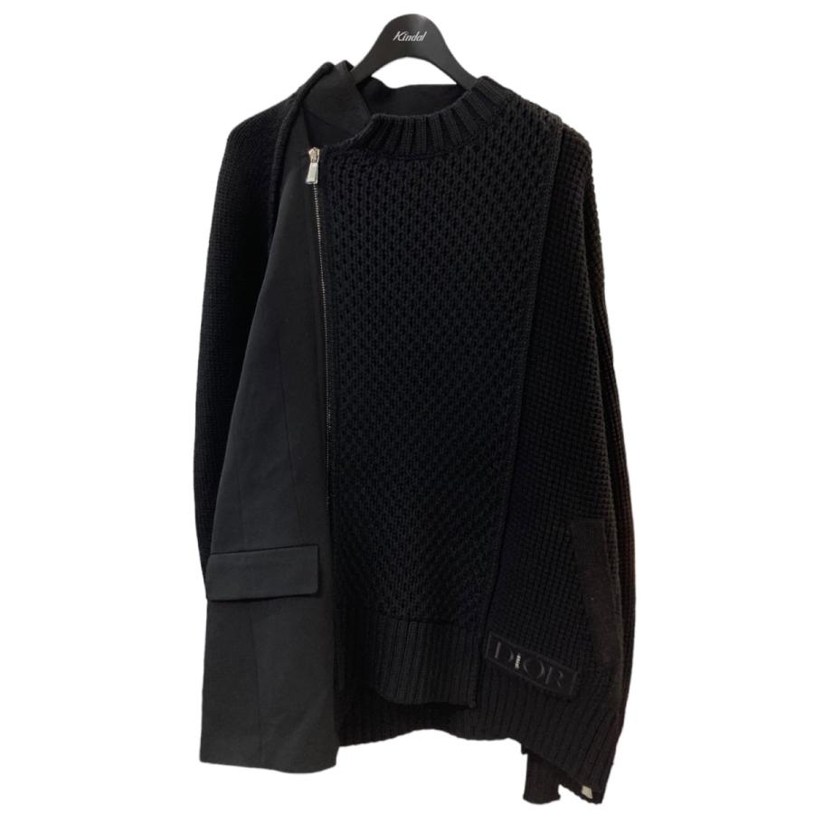 値下げ】Dior×Sacai ニットジャケット ブラック サイズ:XL 値下げ】Dior×Sacai ニットジャケット ブラック サイズ:XL